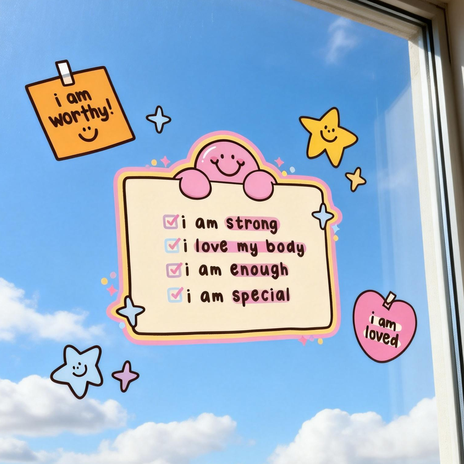 Mindfulness Practice Static Cling Stickers